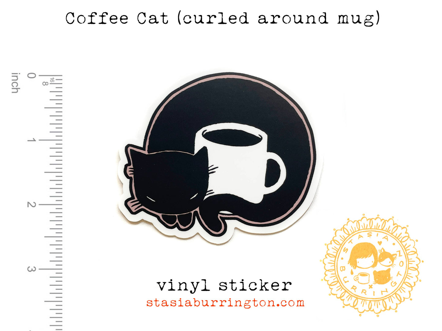 Coffee Cat Nap | Vinyl Sticker