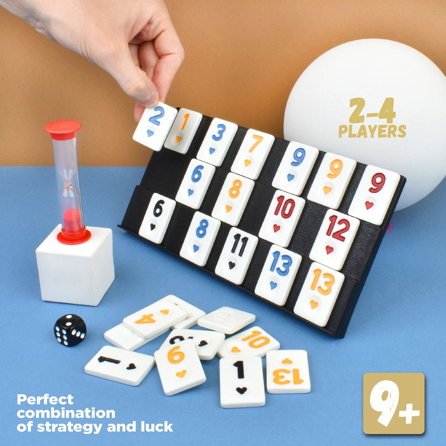 Rummy Cube Game with Case, Board Game for Kids and Adults