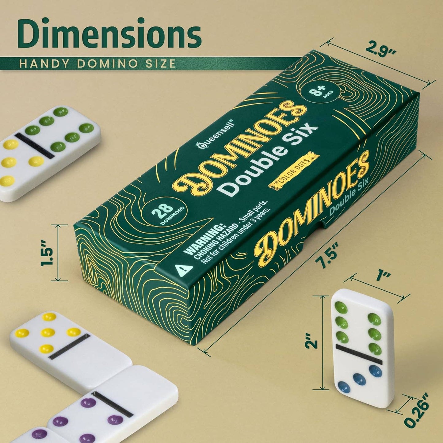 Domino Double Six with Collor Dots