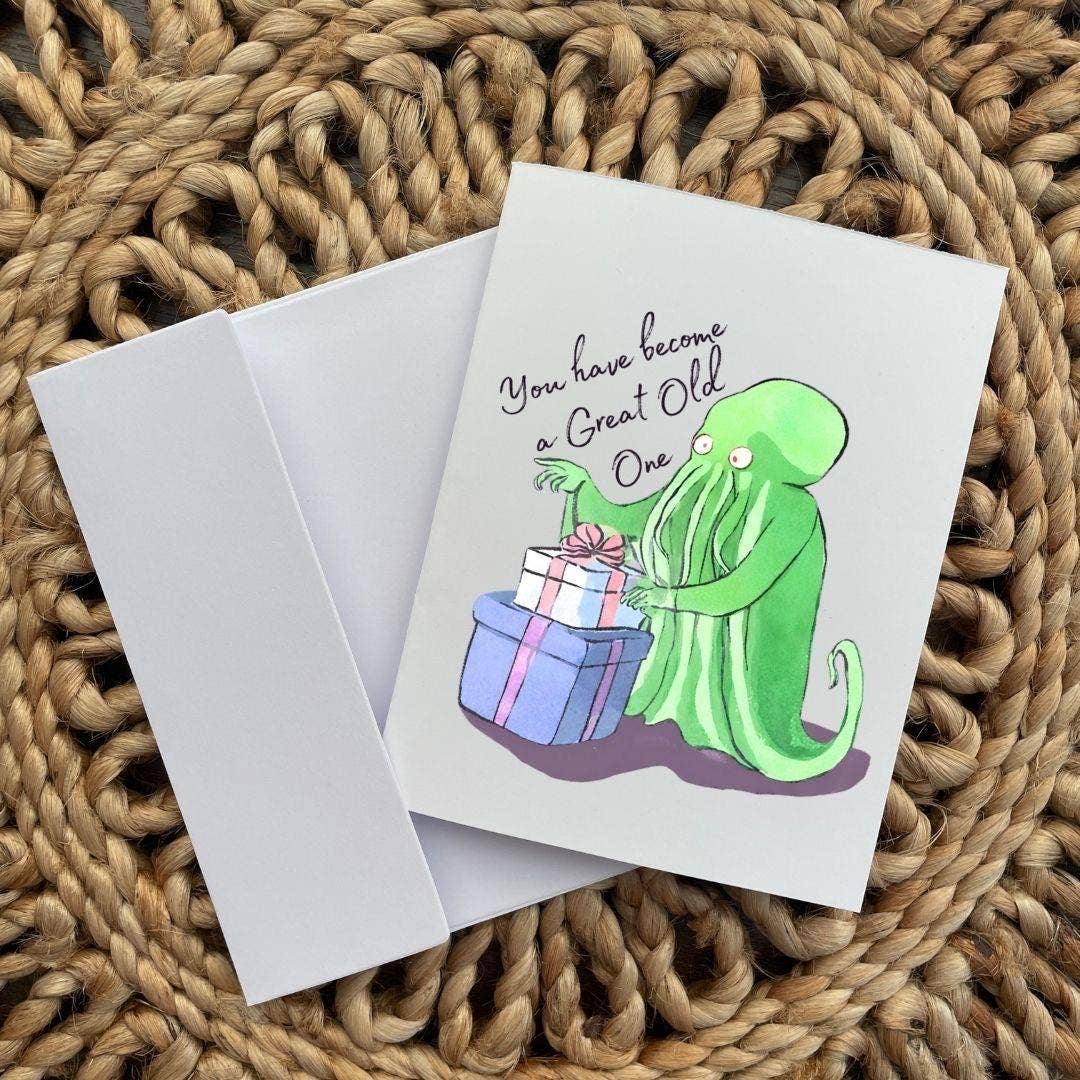 Cthulhu Great Old One Birthday Card