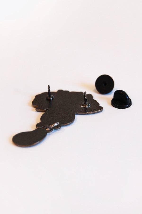 Hang in There Angry Cat Pin