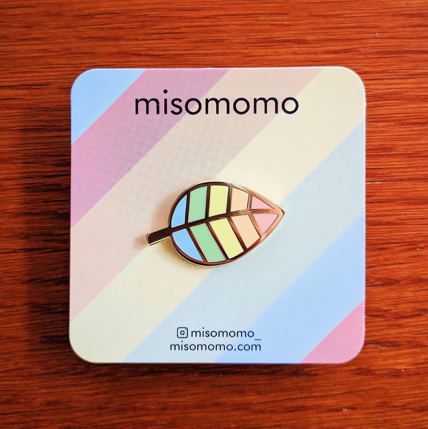 Misomomo Enamel Pin | Rainbow Pride Leaf