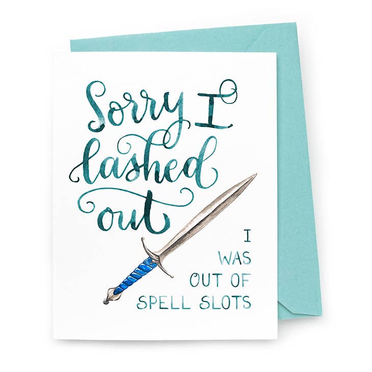 sale - I Lashed Out Card — Nontraditional D&D Nerdy Apology Card