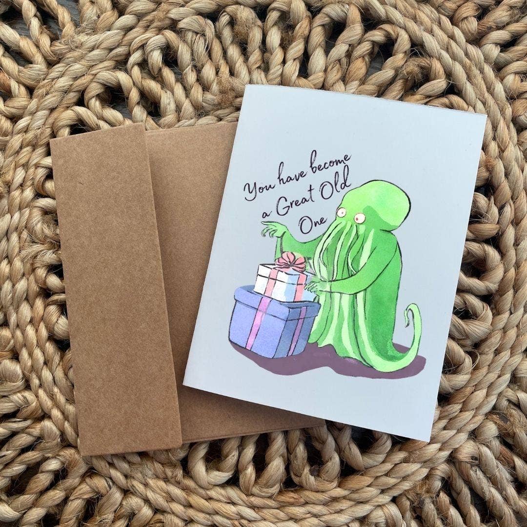 Cthulhu Great Old One Birthday Card
