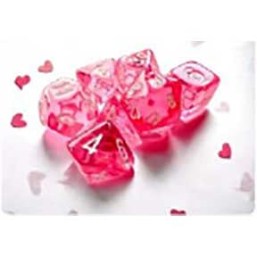 Mini-hedral Translucent 7DPoly Dice Set | Pink
