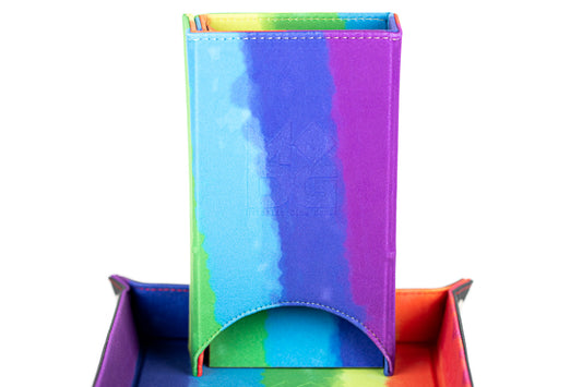 sale - FR Fold Up Dice Tower | Watercolor Rainbow