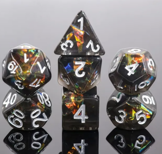 HD "Grey Frost" Flake Standard Dice Set