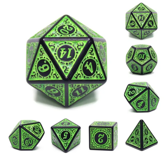 HD Opaque Standard Dice Set | Magic Flame (Green)