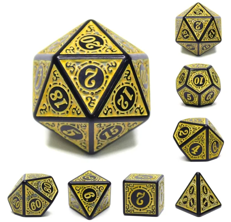 HD Opaque Standard Dice Set | Magic Flame (Yellow)