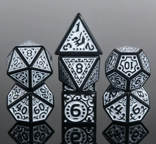 HD Opaque Standard Dice Set | Magic Flame (Silver)