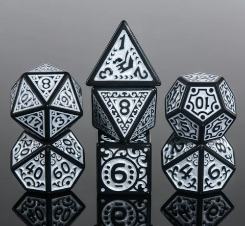 HD Magic Flame Opaque Dice Set [Silver]