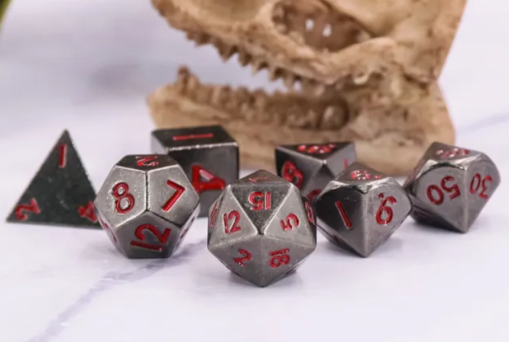 HD MINI Metal Standard Dice Set | Black & Red