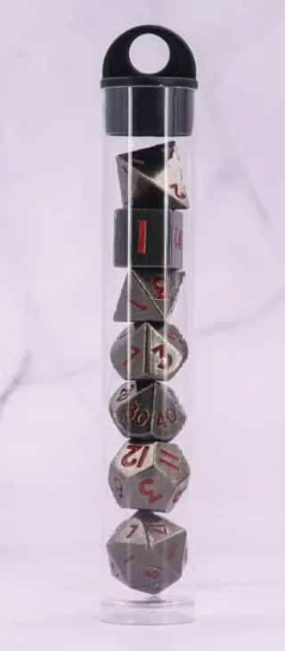 HD MINI Metal Standard Dice Set | Black & Red