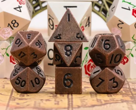 HD MINI Metal Standard Dice Set | Copper