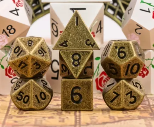 HD MINI Metal Standard Dice Set | Gold