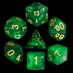 HD "Emerald Flow" Aurora Dice Set