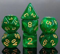 HD "Emerald Flow" Aurora Dice Set