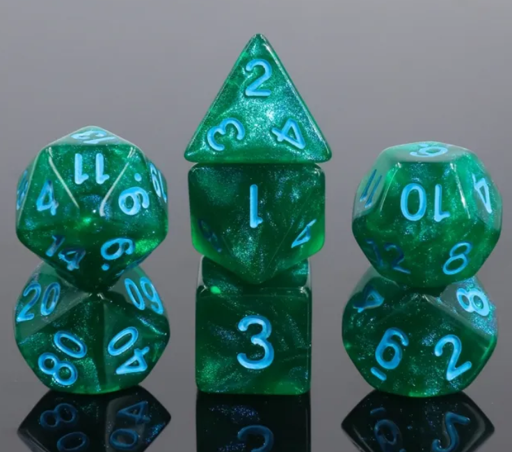 HD "Lake Bottom" Aurora Standard Dice Set