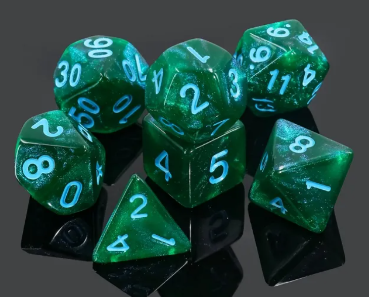 HD "Lake Bottom" Aurora Standard Dice Set