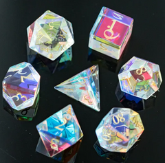 UD Crystal Glass Standard Dice Set | Rainbow