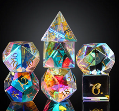 UD Crystal Glass Standard Dice Set | Rainbow