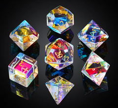 UD Crystal Glass Standard Dice Set | Rainbow