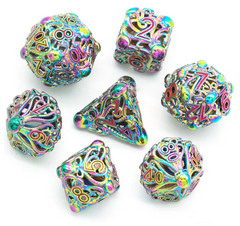 UD Hollow Metal Standard Dice Set | Octopus - Rainbow