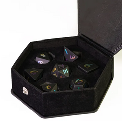 UD Precious Gemstone Standard Dice Set | Black Obsidian (Rainbow Font)