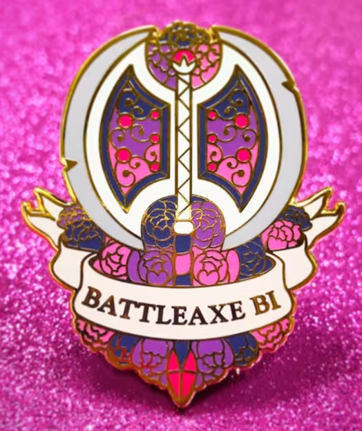 Pride Armory Pins | Battleaxe Bi