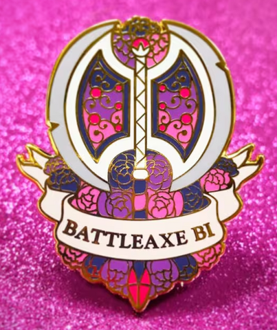 Pride Armory Pins - Battleaxe Bi