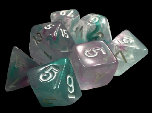 Mini-hedral Nebula Series 7DPoly Dice Set | Luminary Wisteria