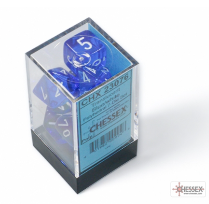DNR 7DPoly Translucent Dice Set | Blue