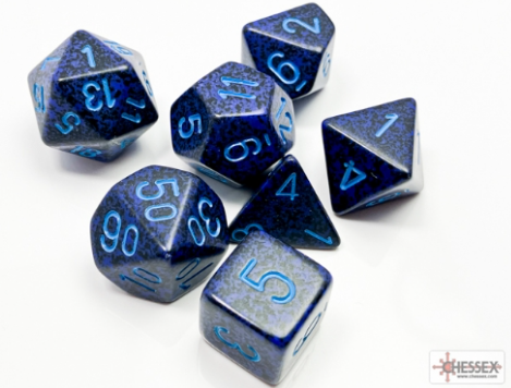 7DPoly Speckled Series Dice Set | Cobalt