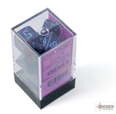 7DPoly Speckled Series Dice Set | Cobalt