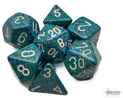 7DPoly Speckled Series Dice Set | Sea