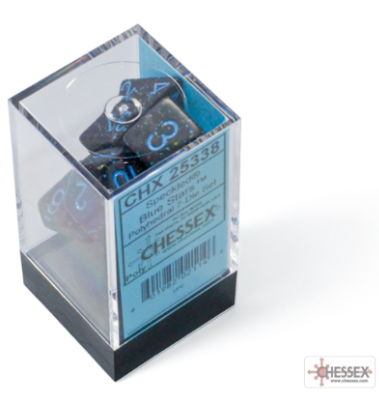 7DPoly Speckled Series Dice Set | Blue Stars