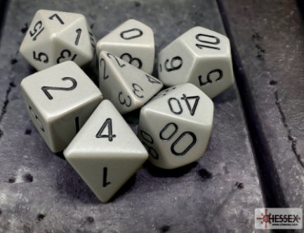 7DPoly Opaque Dice Set | Dark Grey/Black