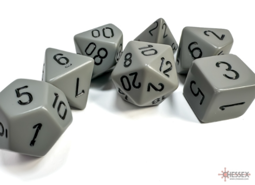 7DPoly Opaque Dice Set | Dark Grey/Black
