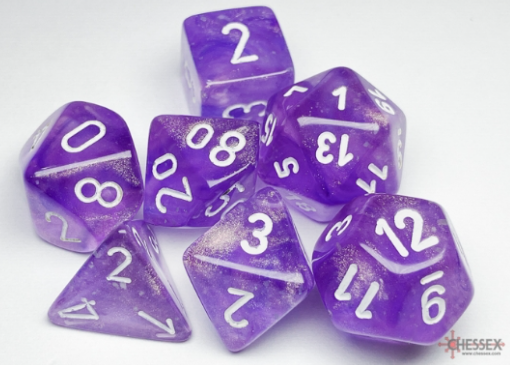 7DPoly Borealis Series Dice Set | Luminary Purple