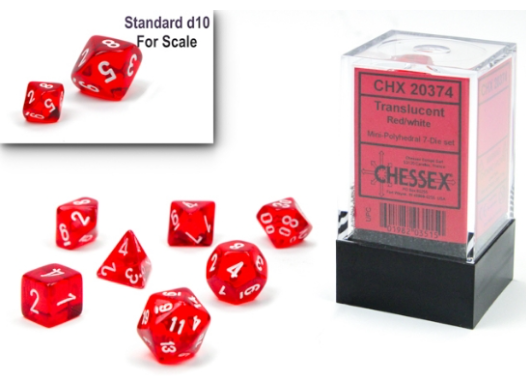 Mini-hedral Translucent 7DPoly Dice Set | Red