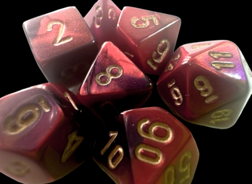 Mini-hedral Gemini Series 7DPoly Dice Set | Purple & Red