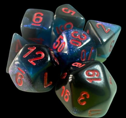 Mini-hedral Gemini Series 7DPoly Dice Set | Black & Starlight
