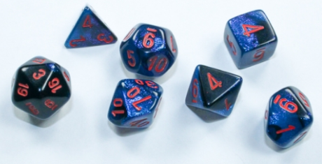 Mini-hedral Gemini Series 7DPoly Dice Set | Black & Starlight