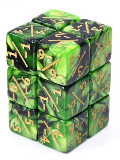 HD MTG 12D6 Negative Counter Dice Set | Radioactive