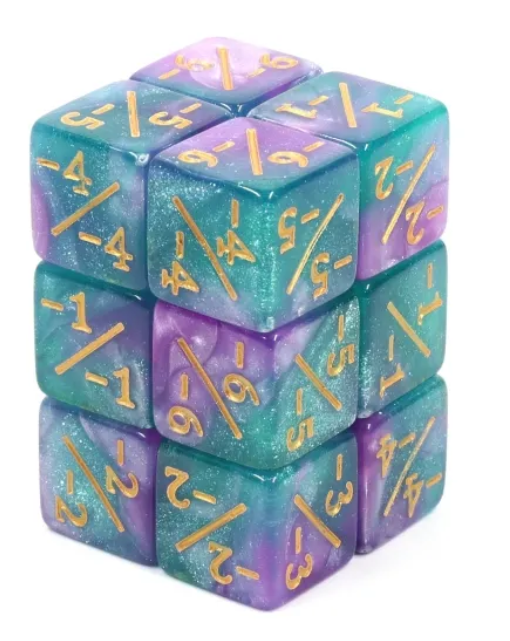 HD MTG 12D6 Negative Counter Dice Set | Lotus