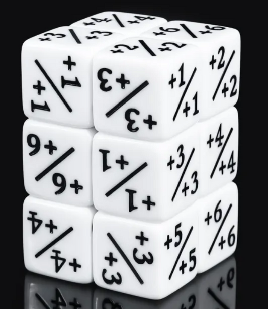 HD MTG 12D6 Positive Counter Dice Set | White