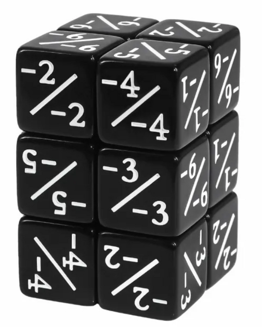 HD MTG 12D6 Negative Counter Dice Set | Black