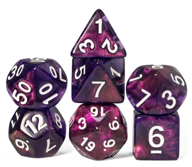 UD Transparent Standard Dice Set | Nebula Glitter