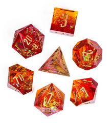 UD Resin Sharp Edge Standard Dice Set | Flame