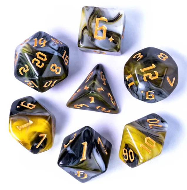 UD Gothic "Bumble Bee" Blend Standard Dice Set